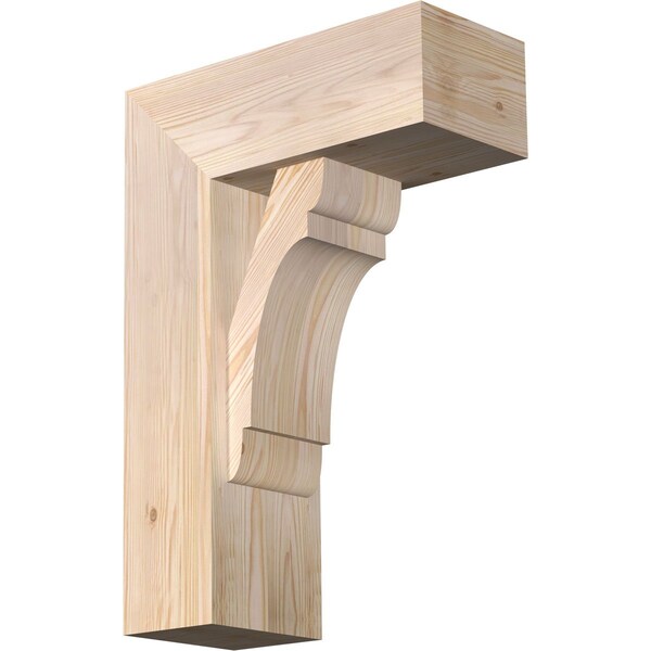 Ekena Millwork Olympic Block Smooth Bracket w/ Offset Brace, Douglas Fir, 7 1/2"W x 18"D x 26"H BKT0806X18X26OLY05SDF - main